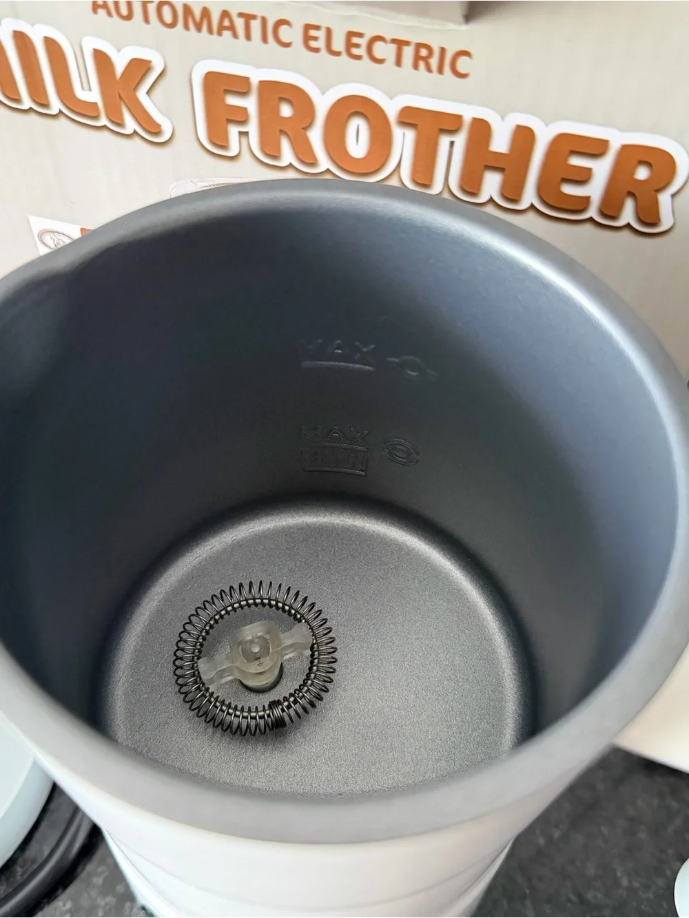 White Automatic Electric Milk Frother